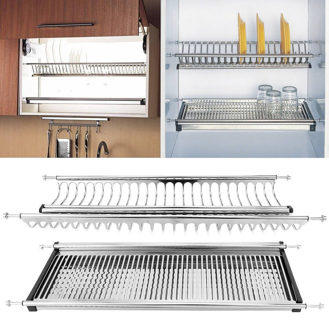 SCOLAPIATTI ACCIAIO INOX CM 56 CON VASCHETTA