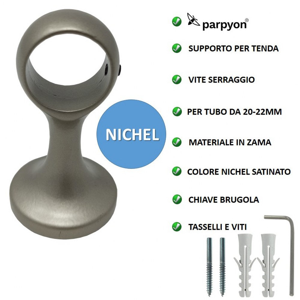 Supporti per bastoni tende in Metallo V44 2pz. + viti e tasselli