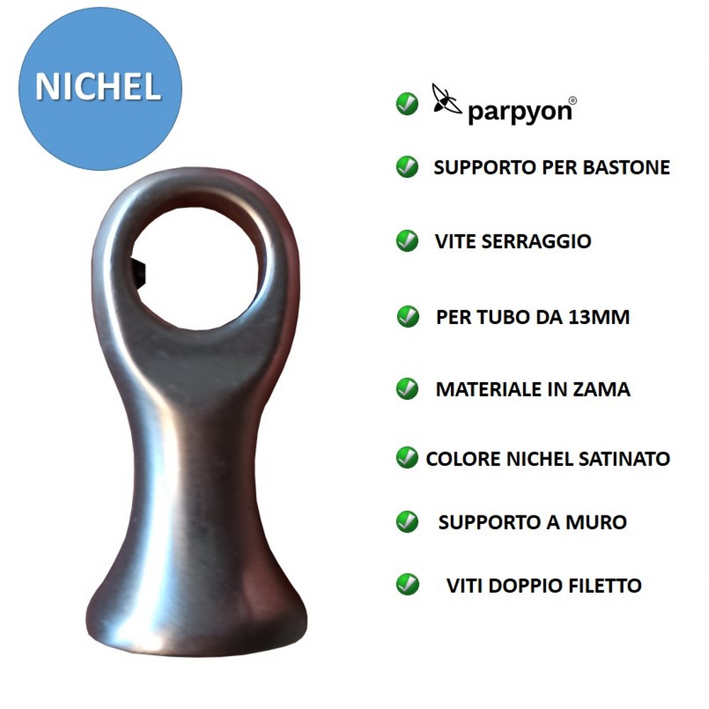 Supporti per bastoni tende in Metallo V47 2pz. + viti e tasselli