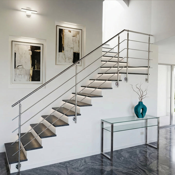 Ringhiera scala in Acciaio Inox da 2 MT - Fissaggio Parete